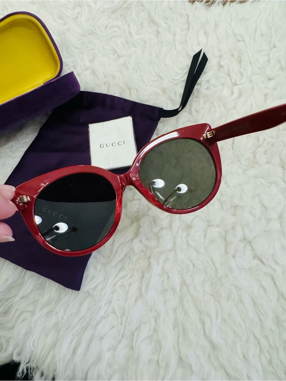 Gucci Multicolor Glitter Cat-Eye Sunglasses with Black Lenses